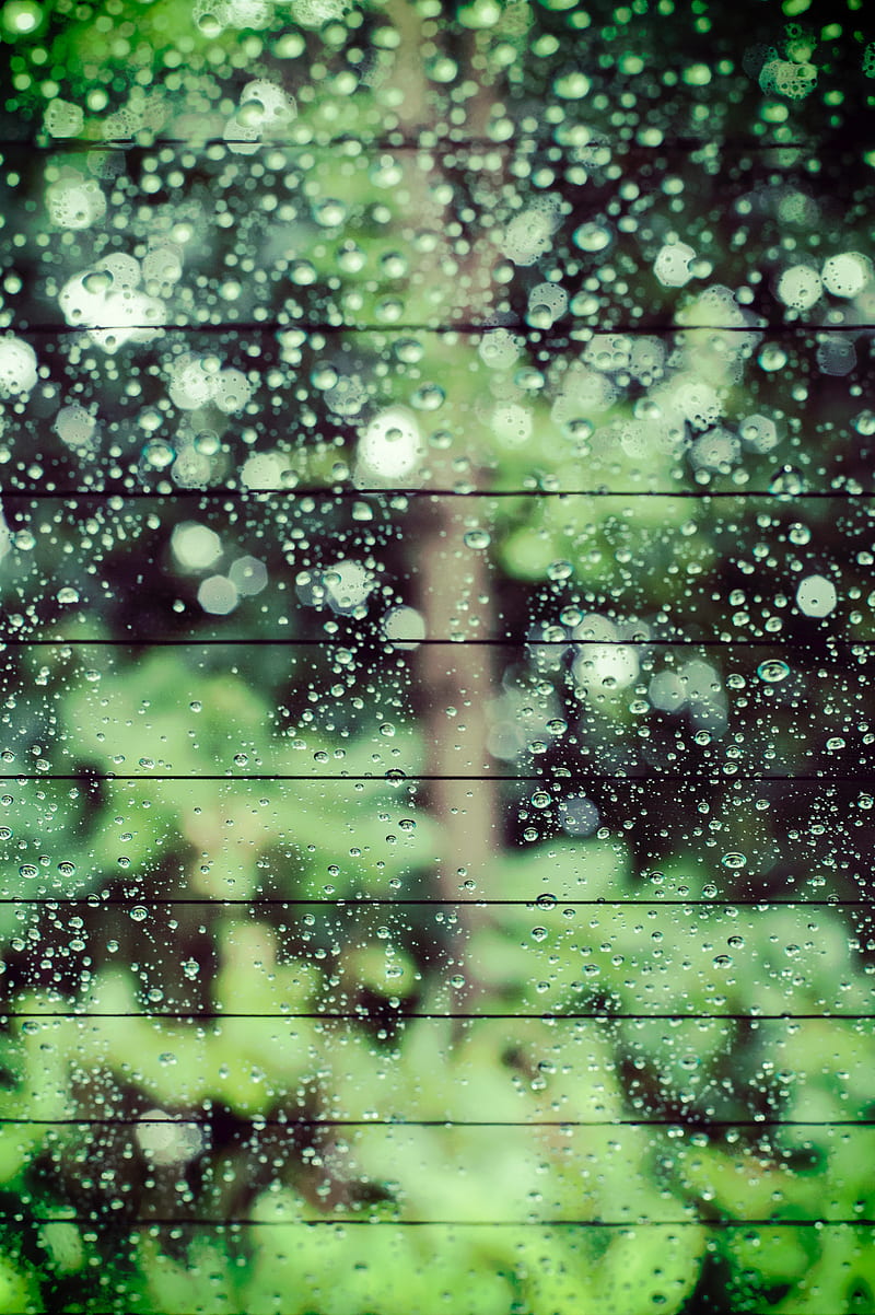 glass, drops, bokeh, blur, wet, HD phone wallpaper