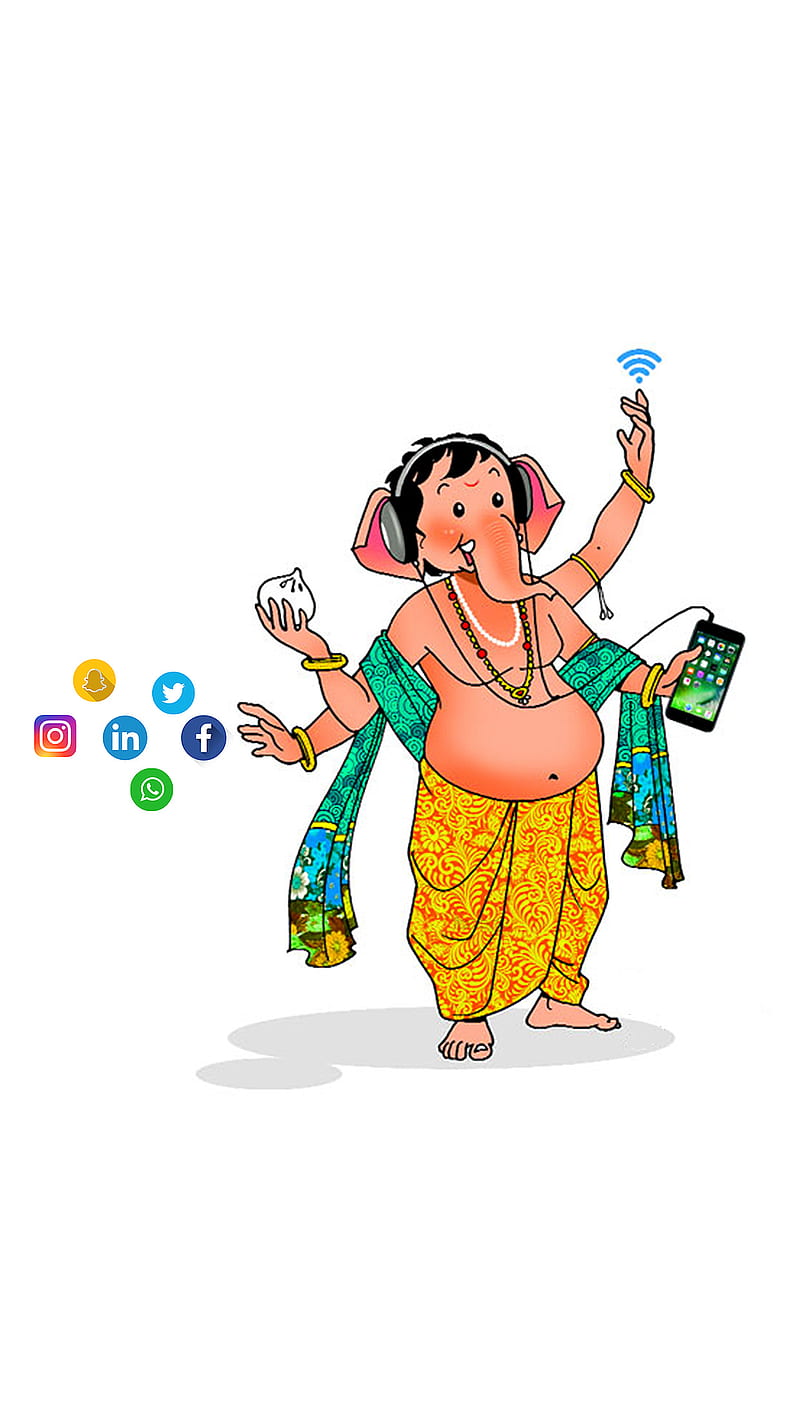 Ganesh social media, 2019, facebook, ganesha, ganesha 2019, instagram, social media, twitter, whats app, HD phone wallpaper