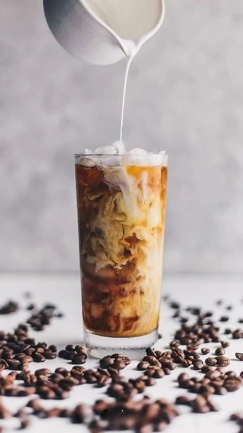 Frozen Coffee, Coffee Beans, frappe, HD phone wallpaper