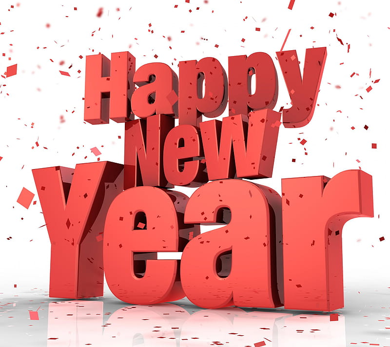 Happy new year, confetti, new year, red, HD wallpaper Happy new year, confetti, new year, red, HD wallpaper