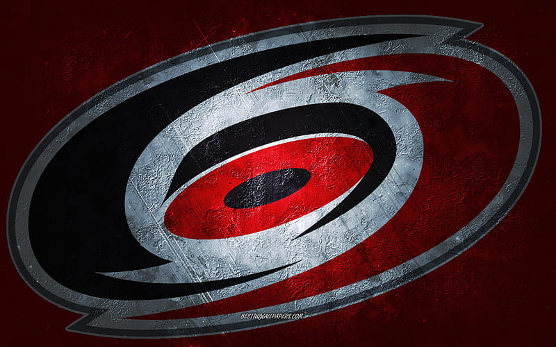 Carolina Hurricanes grunge art, American hockey club, logo, red