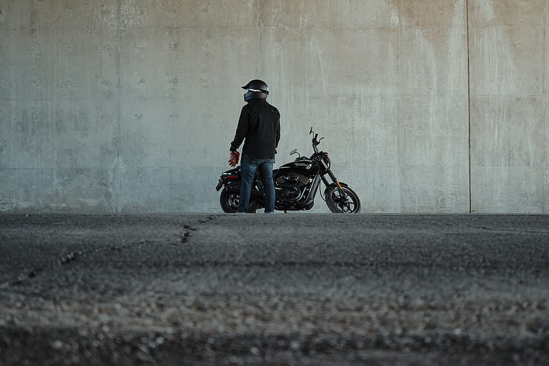 motorcycle, motorcyclists, side view, helmet, HD wallpaper