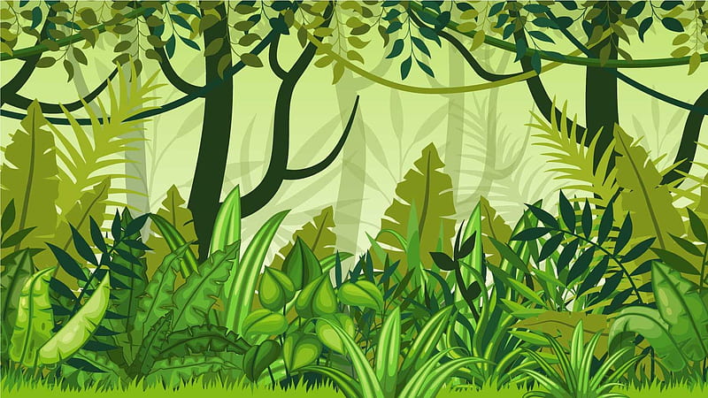 Jungle illustration, HD wallpaper