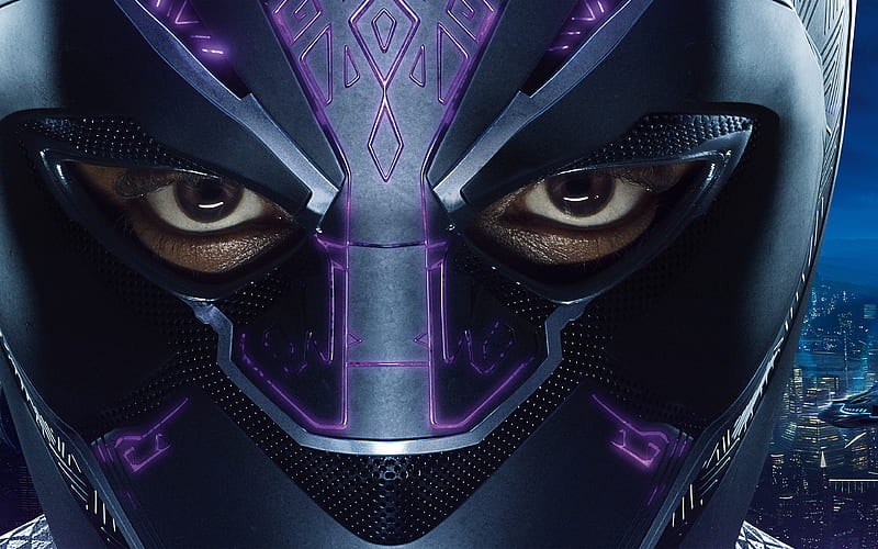 Black Panther, close-up, 2018 movie, superheroes, poster, HD wallpaper