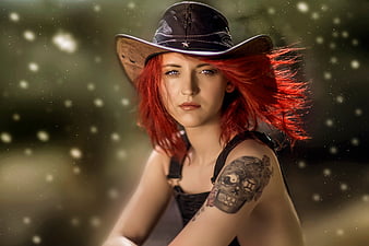 Brown haired cowgirl with tattoos by huntingthehunter55 on DeviantArt