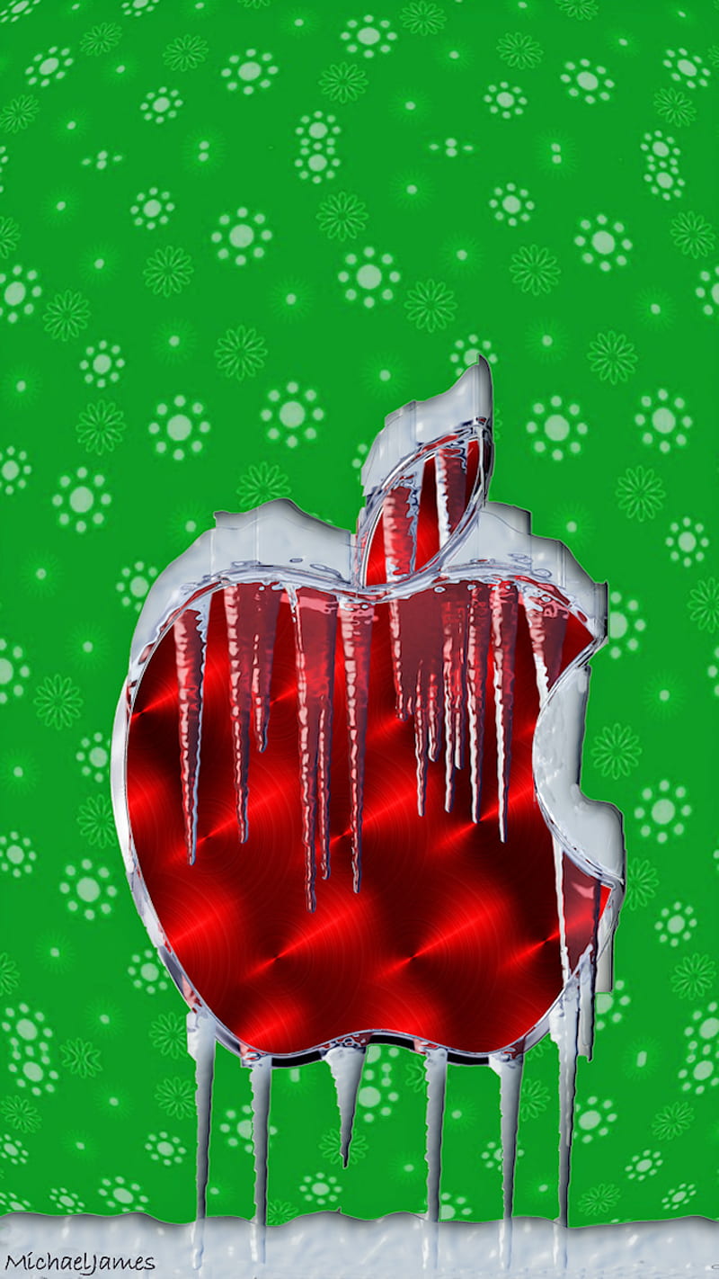 Christmas Apple Logo, apple logo, christmas, ice, logo, snow, HD phone wallpaper