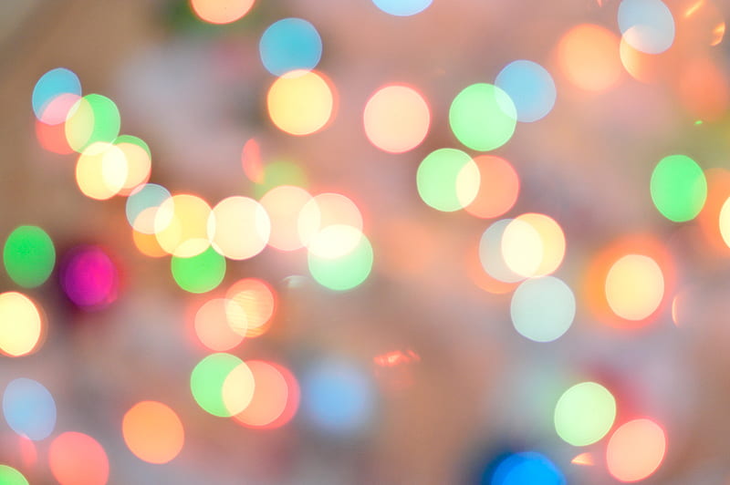 Defocused of Illuminated Christmas Lights, HD wallpaper
