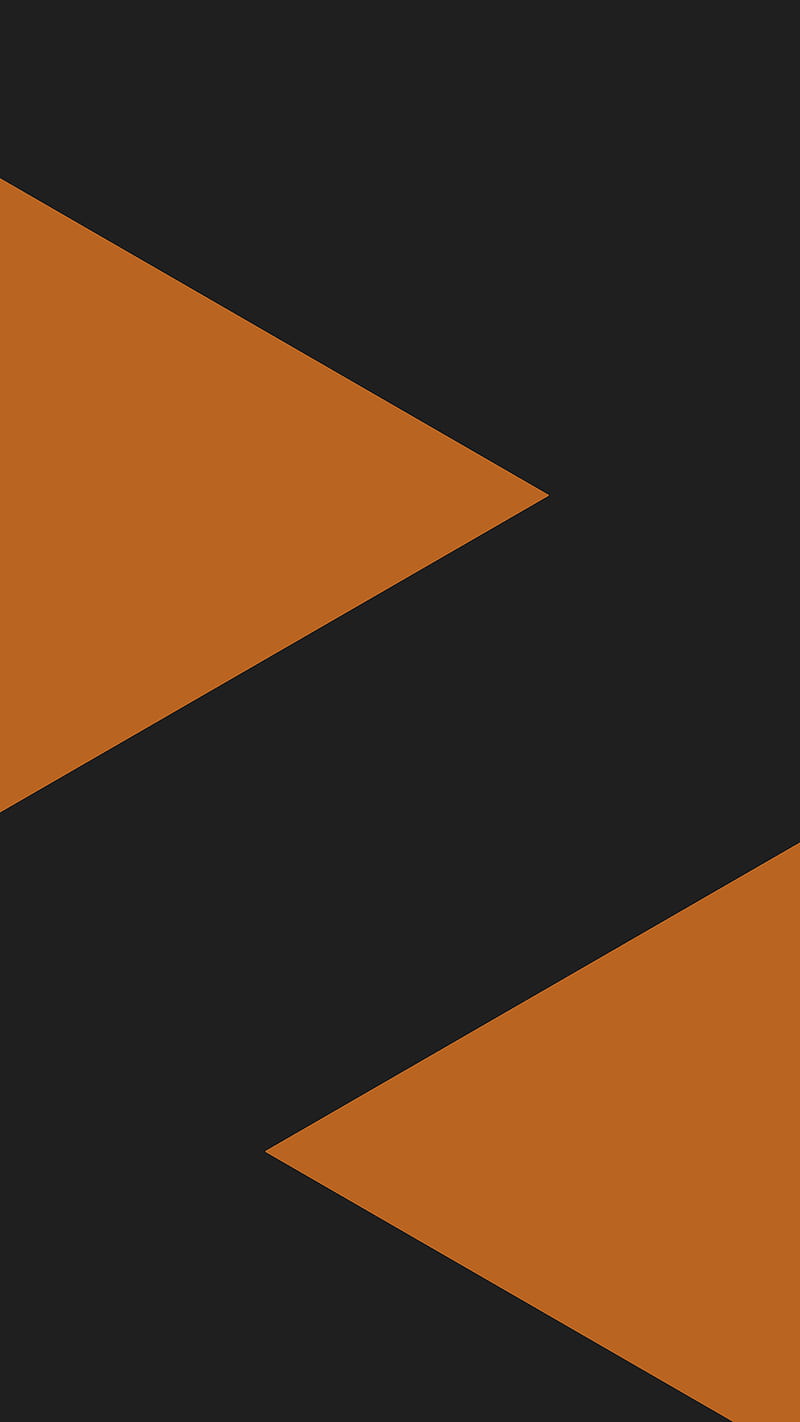 triangles, geometry, minimalism, shapes, orange, black, HD phone wallpaper