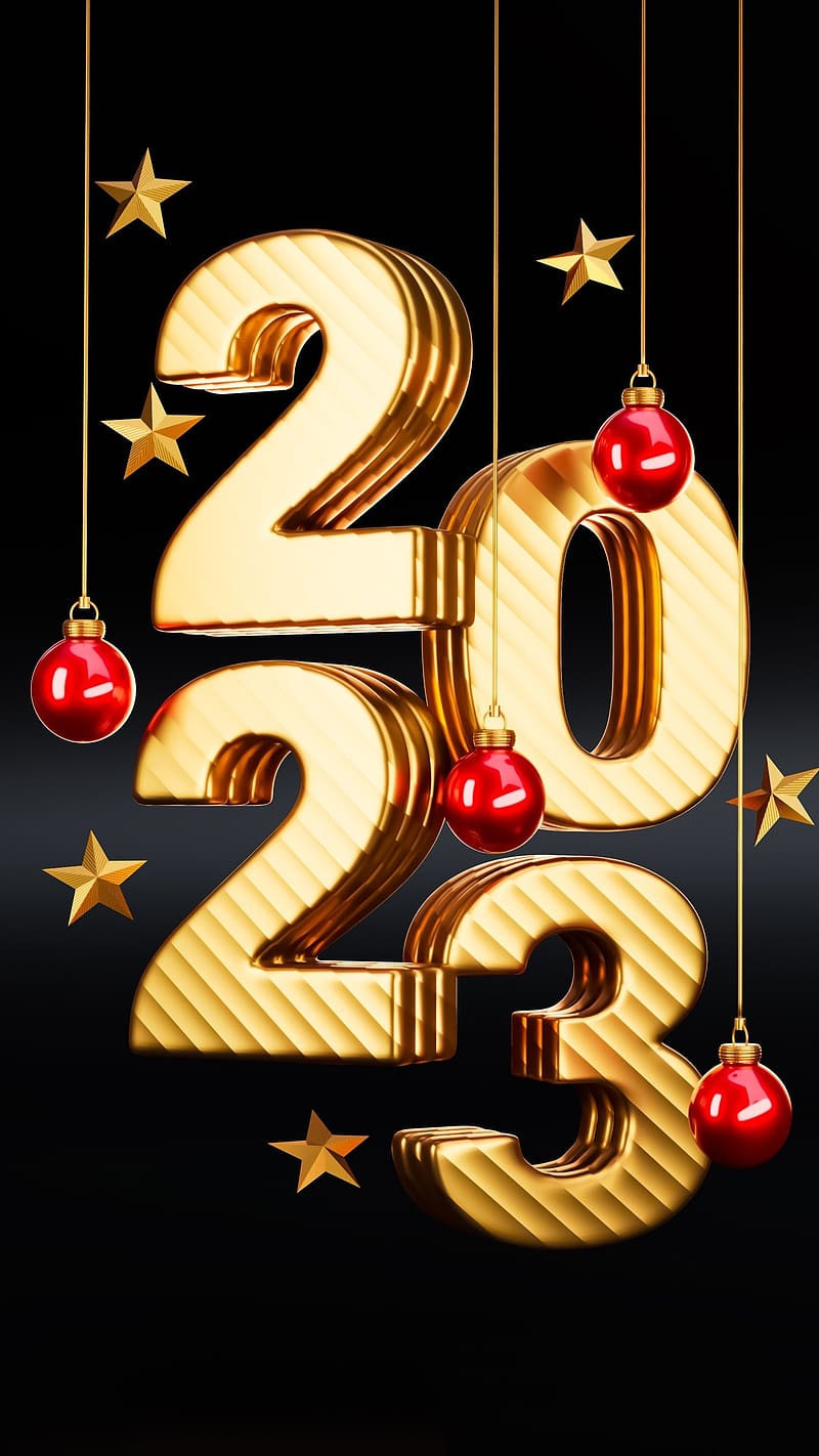 Happy New Year 2023 Ka, Hanging Stars, HD phone wallpaper
