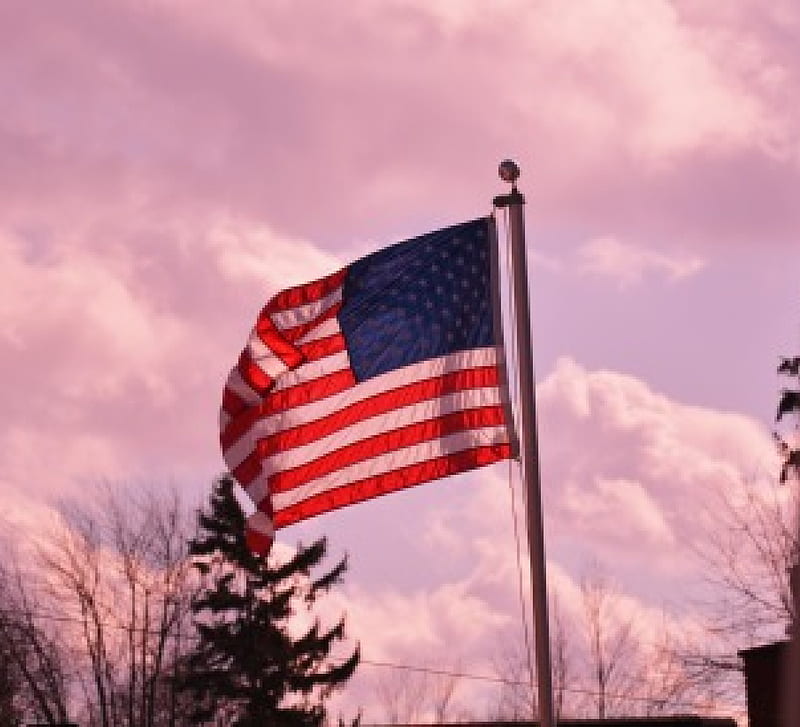 Old Glory Dusk, stars and stripes, american flag, dusk, old glory, HD wallpaper