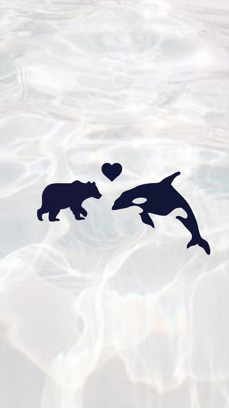 Polar bear with orca, polca, priti, taynew, whale, HD phone wallpaper