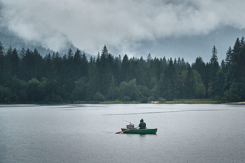 2 people riding on kayak on lake during daytime, HD wallpaper