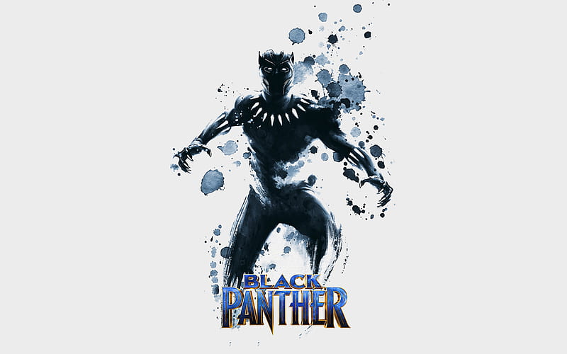 Black Panther, poster, 2018 movie, superheroes, art, HD wallpaper