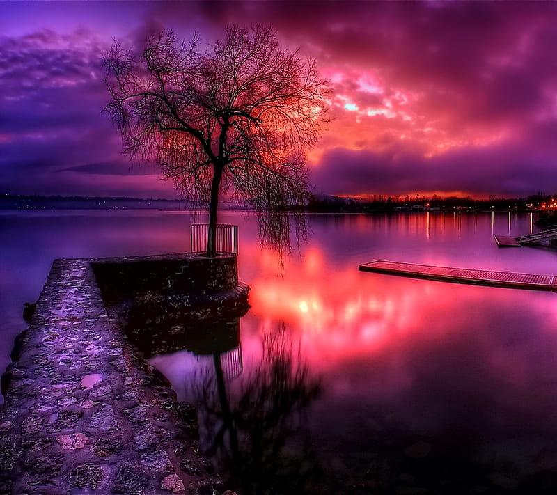 Purple Sunset, amazing, purple, sunset, HD wallpaper