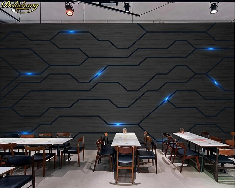 beibehang 3D Black Metal Circuit Board Industrial Decor Wall Paper Technology Company Decor Mural E sports Hall Internet Bar KTV. . - AliExpress, HD wallpaper