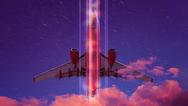 Neon Retro Airlines , retro, neon, artist, artwork, digital-art, HD wallpaper