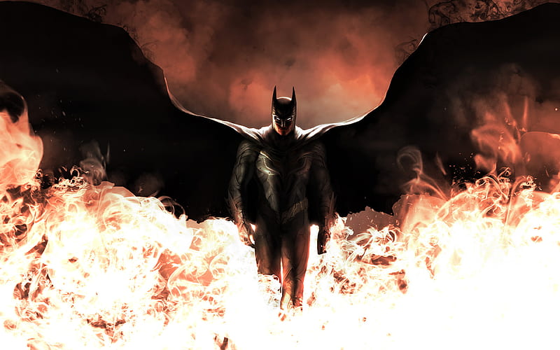 Batman through Fire, art, badass, black, dc, fan, legend, walking, HD  wallpaper | Peakpx