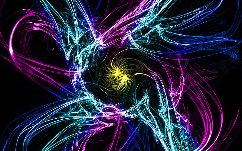 4K free download | Colorful neon lights darkness, artwork, vortex ...