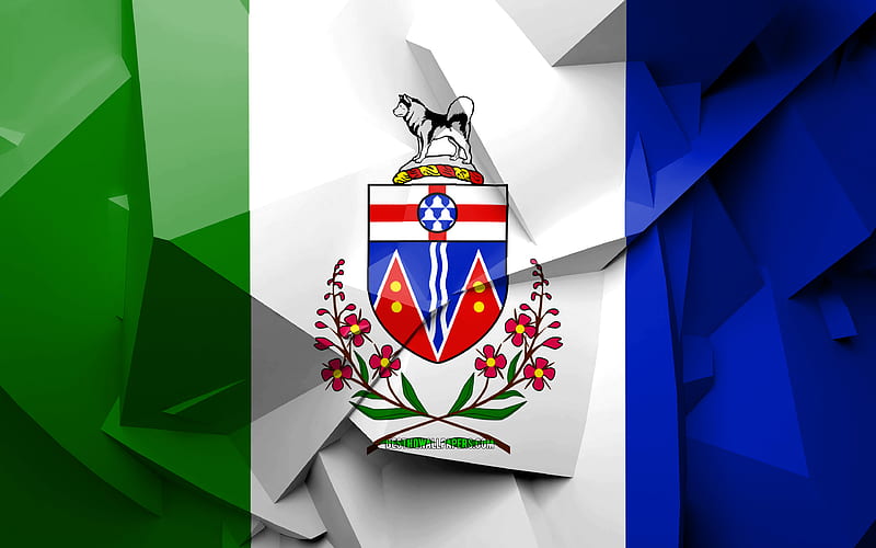 Flag of Yukon, geometric art, Provinces of Canada, Yukon flag, creative, canadian provinces, Yukon Province, administrative districts, Yukon 3D flag, Canada, Yukon, HD wallpaper