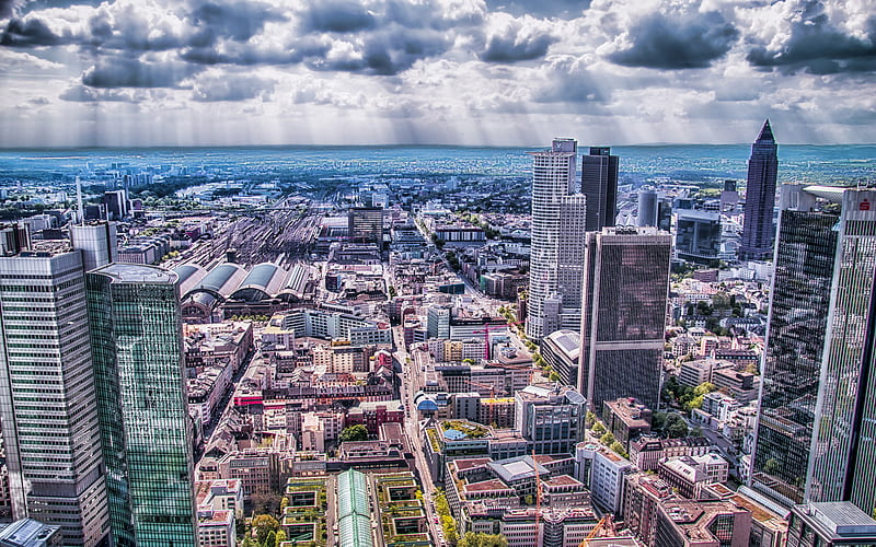 Frankfurt am Main, R, modern buildings, Europe, summer, Frankfurt, Germany, HD wallpaper