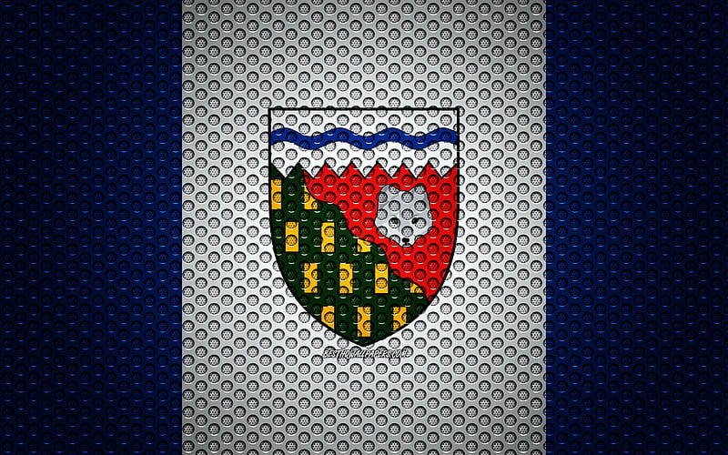 Flag of Northwest Territories creative art, metal mesh texture, Northwest Territories flag, national symbol, provinces of Canada, Northwest Territories, Canada, North America, HD wallpaper