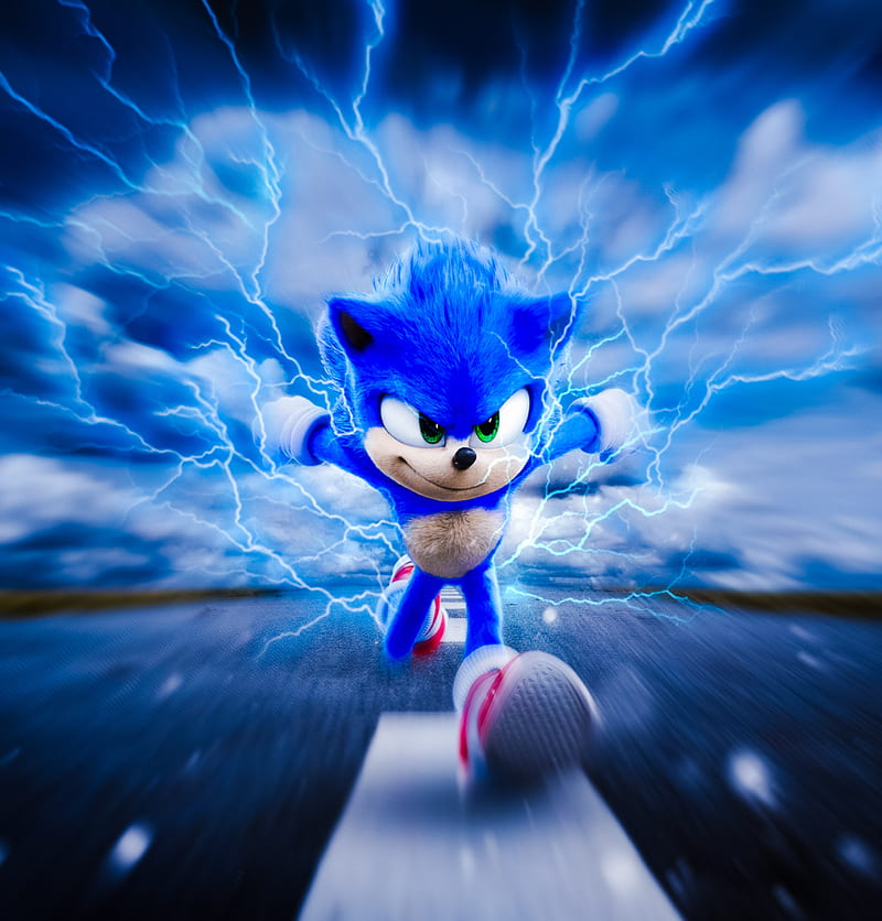 Sonic, anime, cartoon, fast, fastest, lightning, ring, speed, HD phone wallpaper