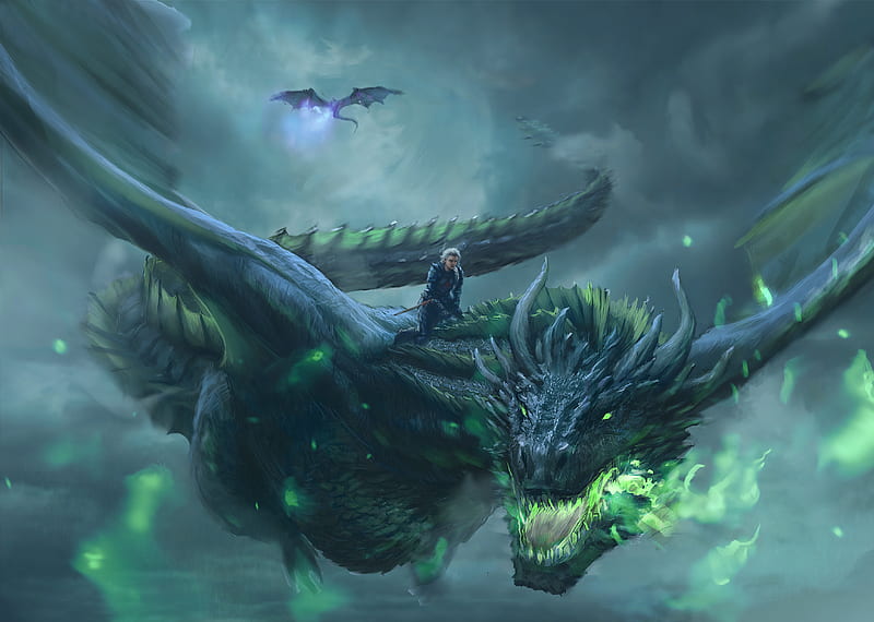 Daenerys Targaryen Dragon Digital Art , dragon, game-of-thrones-season-7, game-of-thrones, tv-shows, daenerys-targaryen, digital-art, HD wallpaper