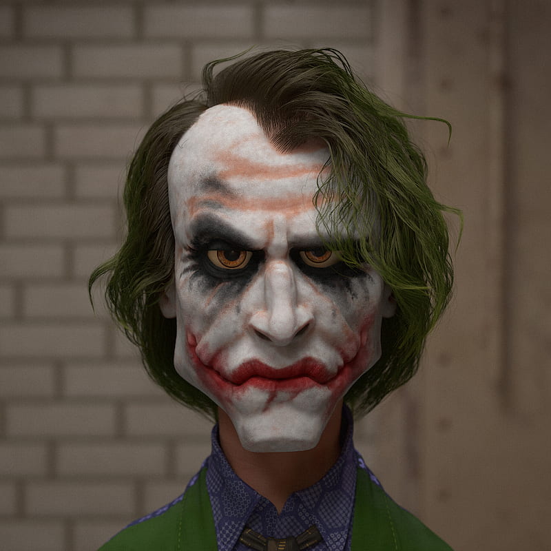 3D, render, CGI, Joker, caricature, HD phone wallpaper