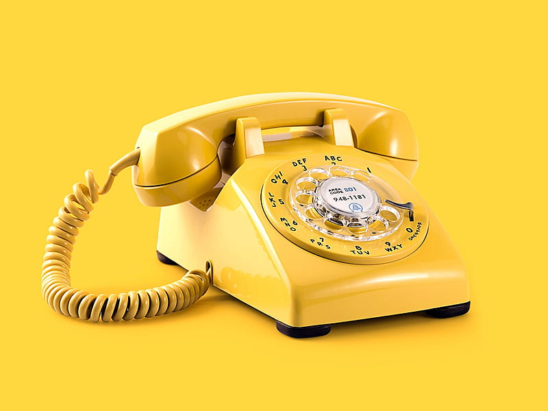 Yellow vintage Telephone Colored background, 1600X1200 Retro, HD wallpaper