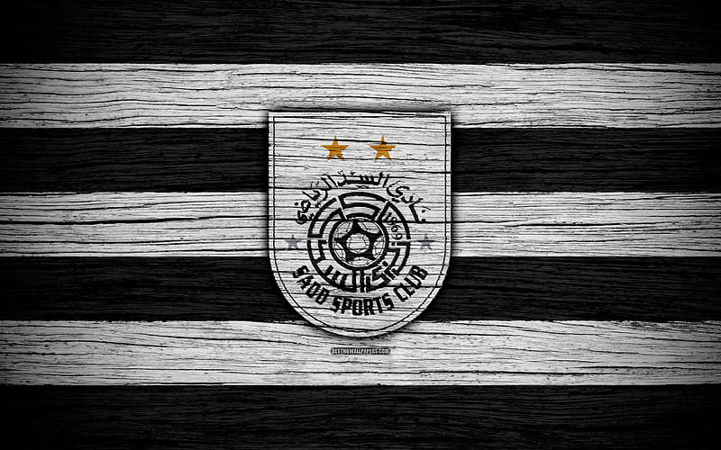 Al Sadd FC logo, Qatar Stars League, soccer, football club, Qatar, Al Sadd, Doha, wooden texture, FC Al Sadd, HD wallpaper