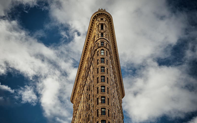 Flatiron Building, sky, Fuller Building, New York City, USA, America, NYC, Manhattan, New York, HD wallpaper