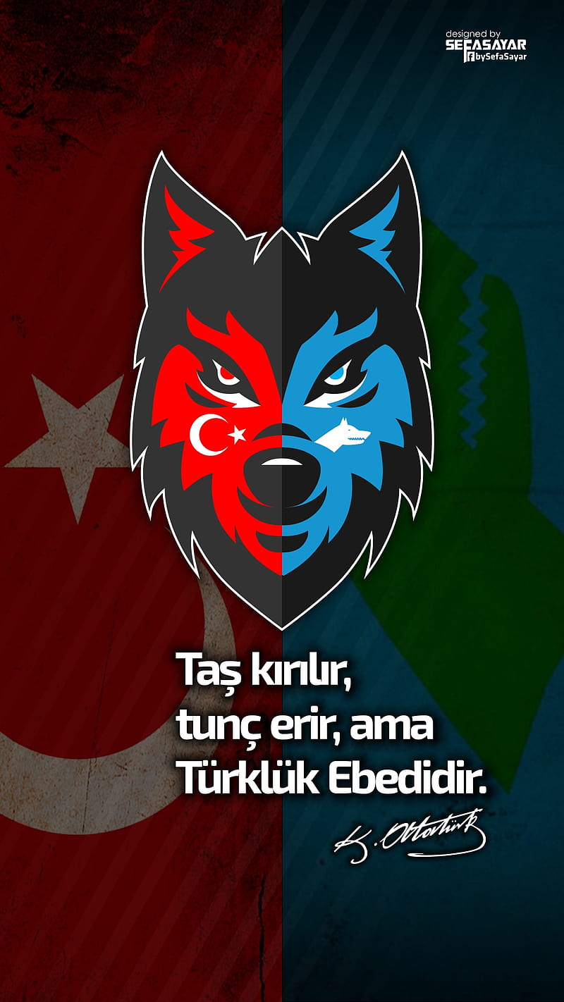 Turk Gokturk Tasarim, bozkurt, turk bayragi, ulkucu, ulkucu tasarim, HD phone wallpaper