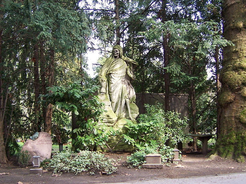 Statue of the Grim Reaper, grim reaper, , xxl, statue, wds, grave yard, photgraphy, HD wallpaper
