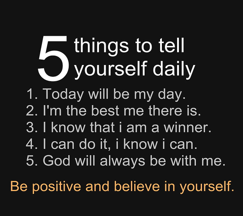 five things, believe, cool, daily, day, god, new, positive, winner, HD wallpaper