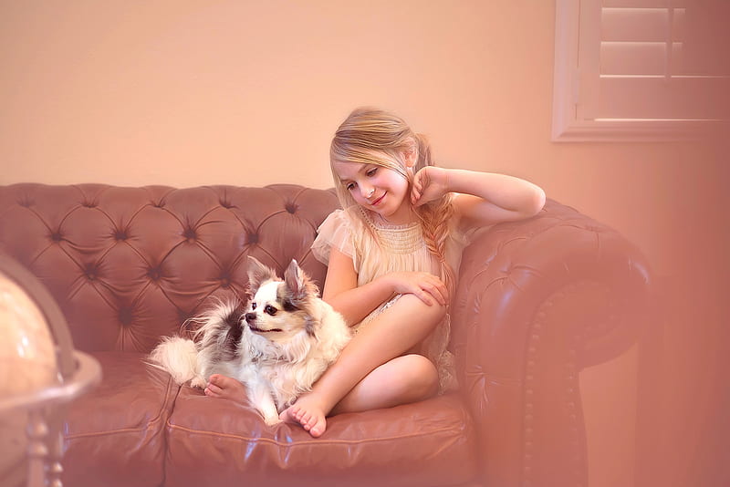 little girl, pretty, adorable, sightly, sweet, nice, love, beauty, face, child, dog, bonny, lovely, seat, blonde, baby, set, cute, feet, white, Hair, little, Nexus, bonito, dainty, kid, graphy, fair, people, room, pink, Belle, window, comely, smile, girl, princess, childhood, HD wallpaper