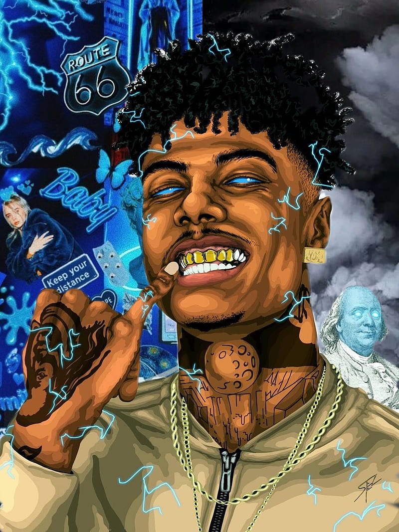 Blueface blue crip rap rapper HD phone wallpaper  Peakpx