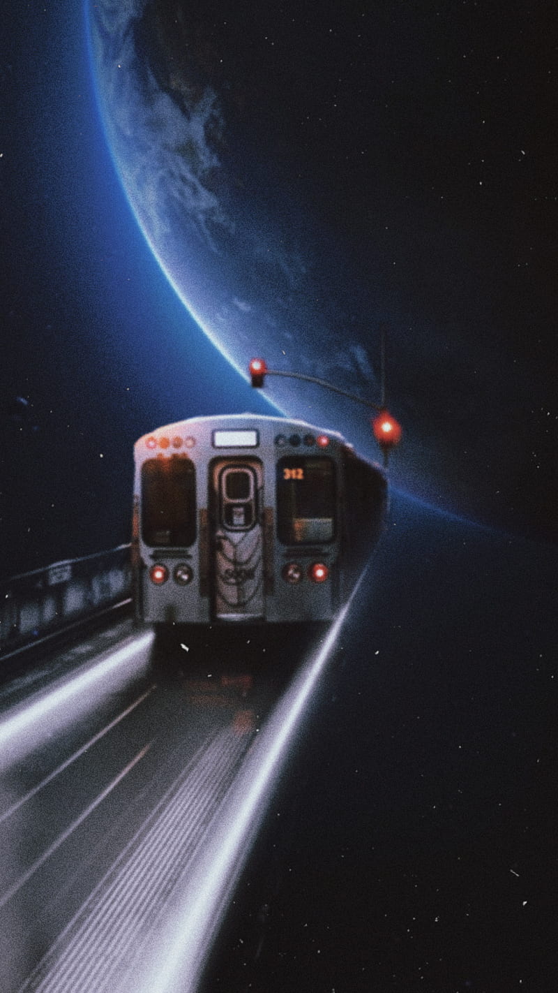 Space Train, blue, light, planet, road, sounds, traffic, trailer, HD phone wallpaper