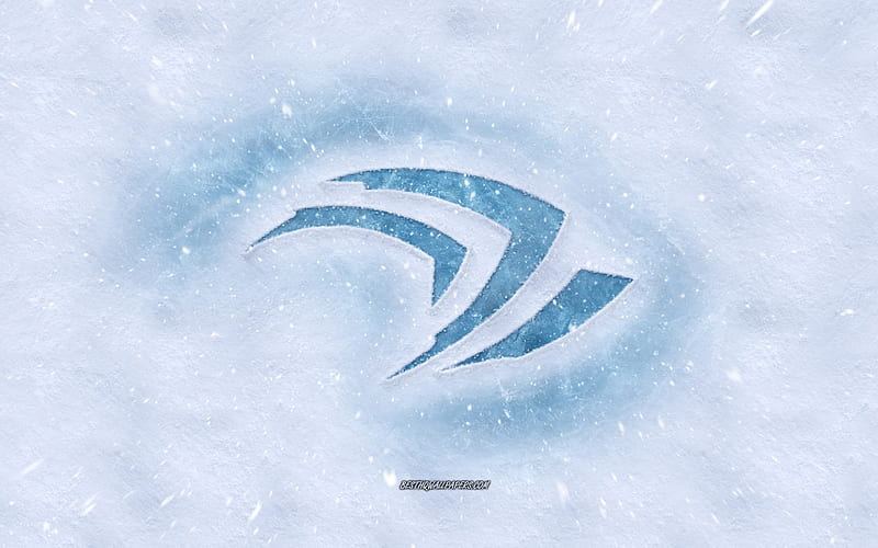 NVIDIA Claw logo, winter concepts, snow texture, snow background, NVIDIA Claw emblem, winter art, NVIDIA, HD wallpaper