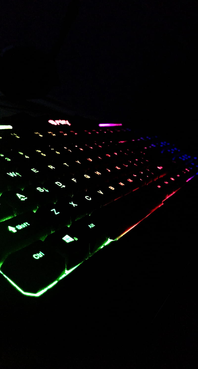 Gamer RGB keyboard, computer, gaming, technology, HD phone wallpaper