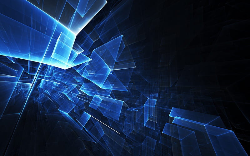 Blue Cubes Cubes Abstract Blue Dark Hd Wallpaper Peakpx