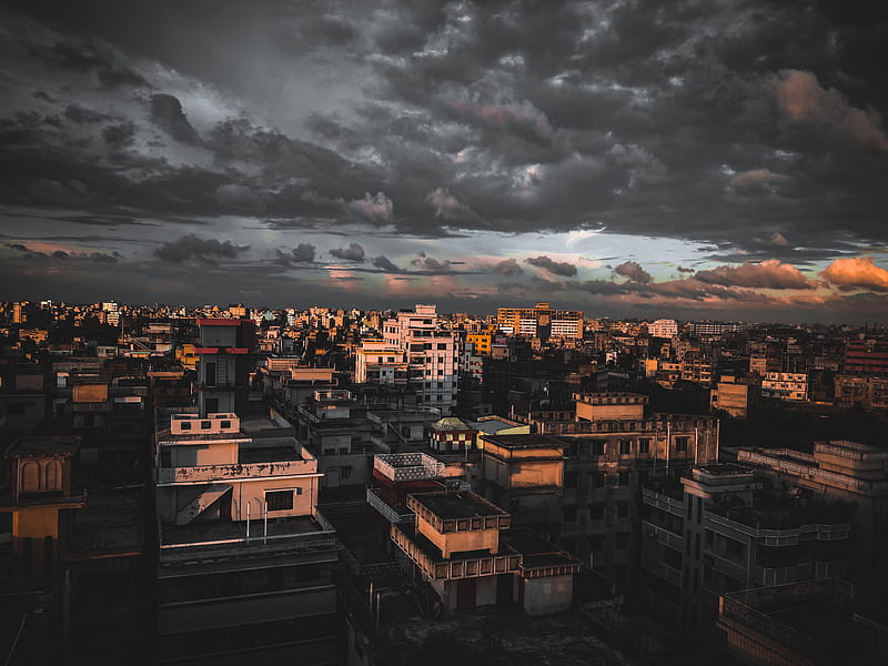 Dhaka City, bangladesh, central, new, sunset, HD wallpaper