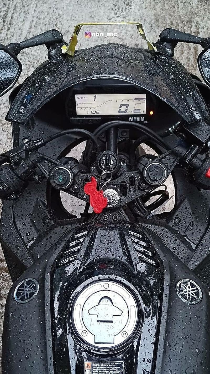 R15 Ke, Speedometer, black bike, yamaha, HD phone wallpaper