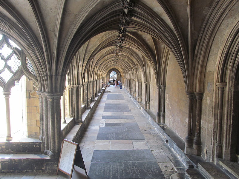 The Cloisters, Norfolk, Norwich, Religious, Architecture, UK, HD wallpaper