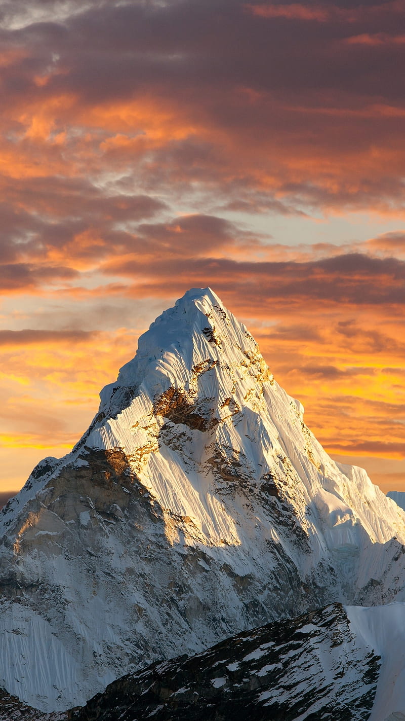 Tushita Himalaya , mountain, cloud, nature, peak, snow, sunset, HD phone wallpaper