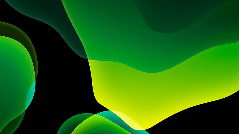iOS 13 Green Dark WWDC 2019 Abstract Design, HD wallpaper