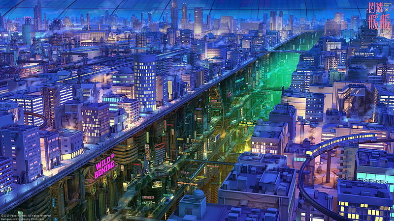 Future City, future, anime, original, city, fantasy, night, HD wallpaper |  Peakpx