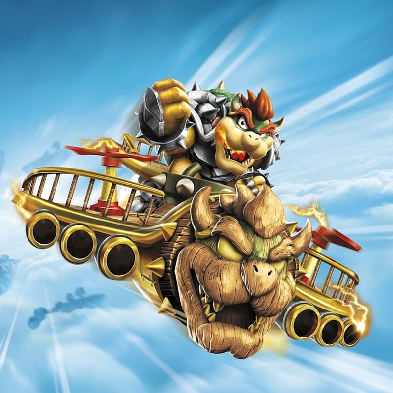 Skylander bowser, bowser, plane, skylander, skylanders superchargers, HD phone wallpaper