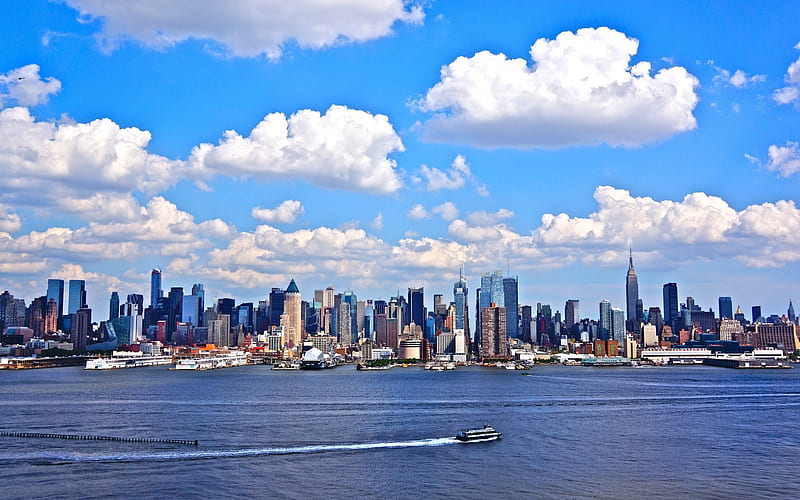 New York, skyscrapers, metropolis, cityscape, Empire State Building, New York skyline, USA, HD wallpaper