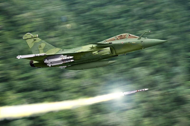 F2 Rafale, aircraft, firing, brasilian, military, airforce, missile, HD wallpaper