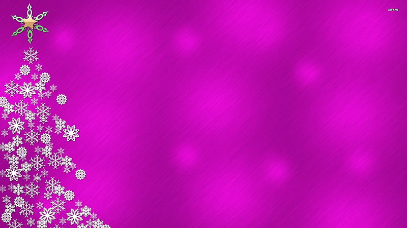 Christmas Tree, Purple, Chrismas, Tree, Flake, Snow, On, background, HD wallpaper